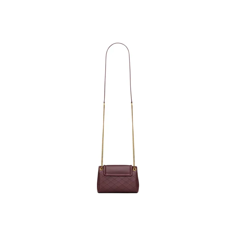 SAINT LAURENT Lambskin Crossbody Bag Mini Women's Mulled Wine Color-3