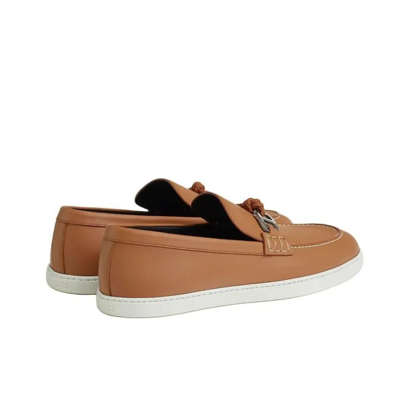 HERMES Ignacio Loafers Men's Brown-3
