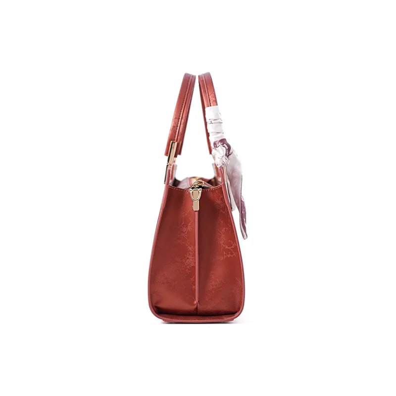 Vigno Synthetic Leather Handbag One Shoulder Crossbody Regular Women's Red-3
