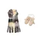 2 Pack (Knit Gloves+Gray Coffee Scarf)