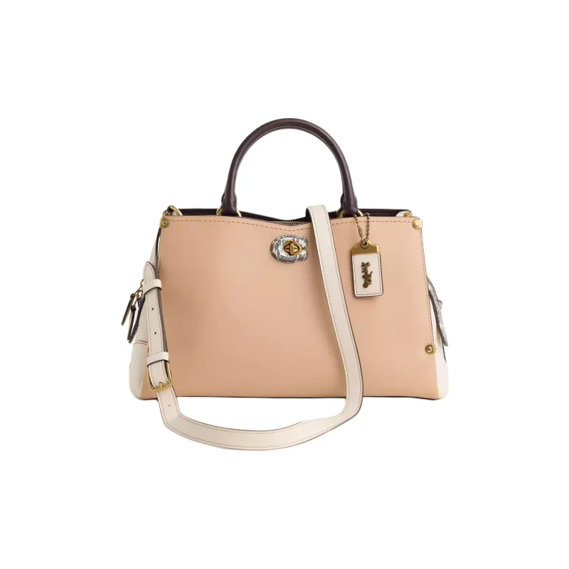 COACH MasonCarryall Gloves Made Of Tanned Leather One Shoulder Handbags Large Size Women's Beech Wood Pink Pencils-0