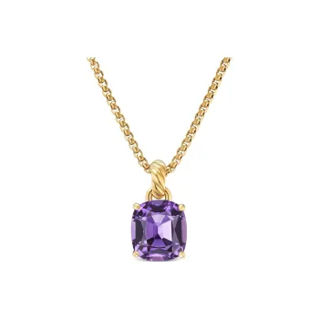 David Yurman 18kt Yellow Gold Marbella Amethyst Pendant 12mm