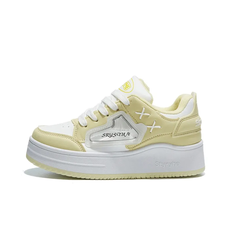 Medd White Sneakers Thermal Height Increasing Lightweight Low Top Skateboard Shoes Women's-21