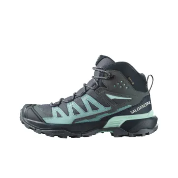 SALOMON X ULTRA 360 Slip Resistant Waterproof Mid Top Hiking Shoes Women's Gray Blue