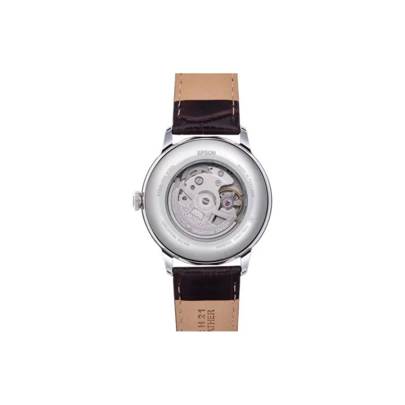 ORIENT Automatic/Manual Mechanical Movement Leather Strap Watch 47mm Men's Watches White Dial-2
