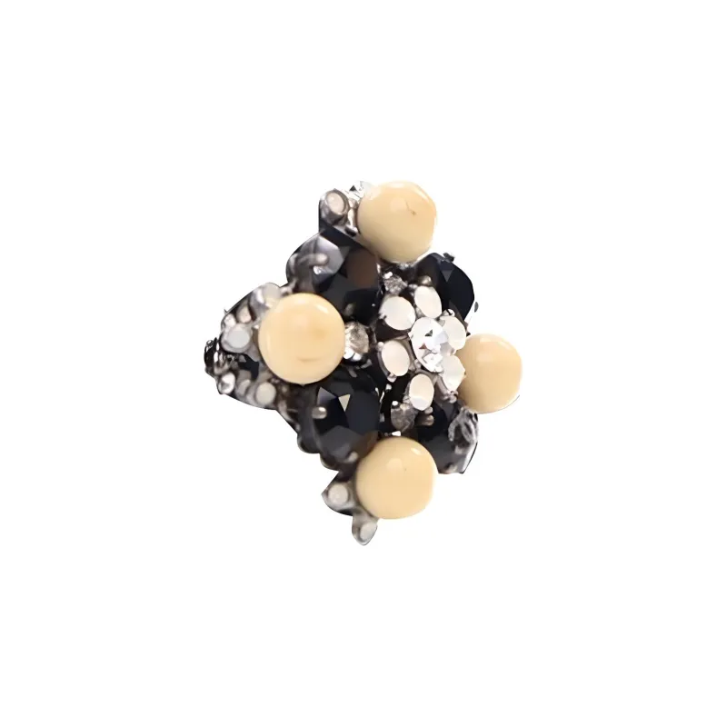 CHANEL 2000-2020 Cc Rhinestones And Gripoix Costume Ring-2