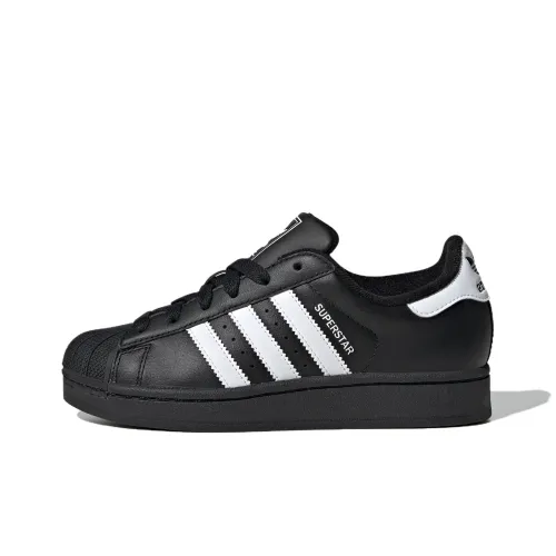 Adidas Originals Superstar 2 Anti Slip Wear Resistant Low Top Kids' Running Shoes Black Teenagers