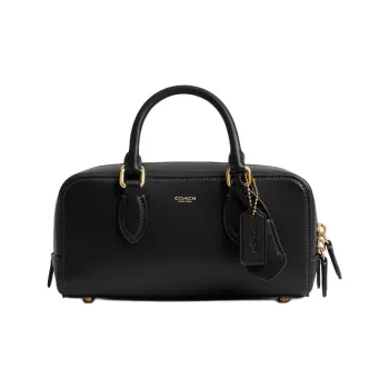 COACH Bowery Glove Tanning Shoulder Bag, Crossbody Bag, Handbag Medium Size Women's Brass & Black