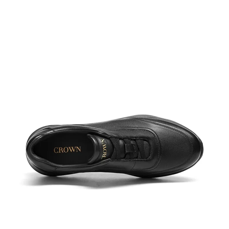 CROWN Men's Casual Shoes Men Low Top Black-2
