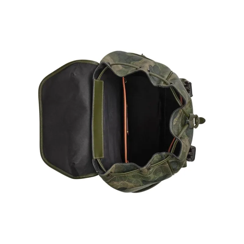 COACH League Coated Canvas Backpack Tubas Men's Army Green-2