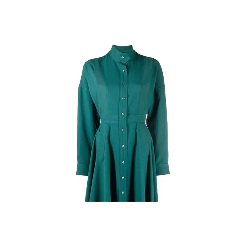 KENZO Long-Sleeved Dresses Women's Green-4