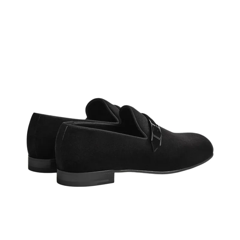 HERMES Jules Loafers Men's Black-3