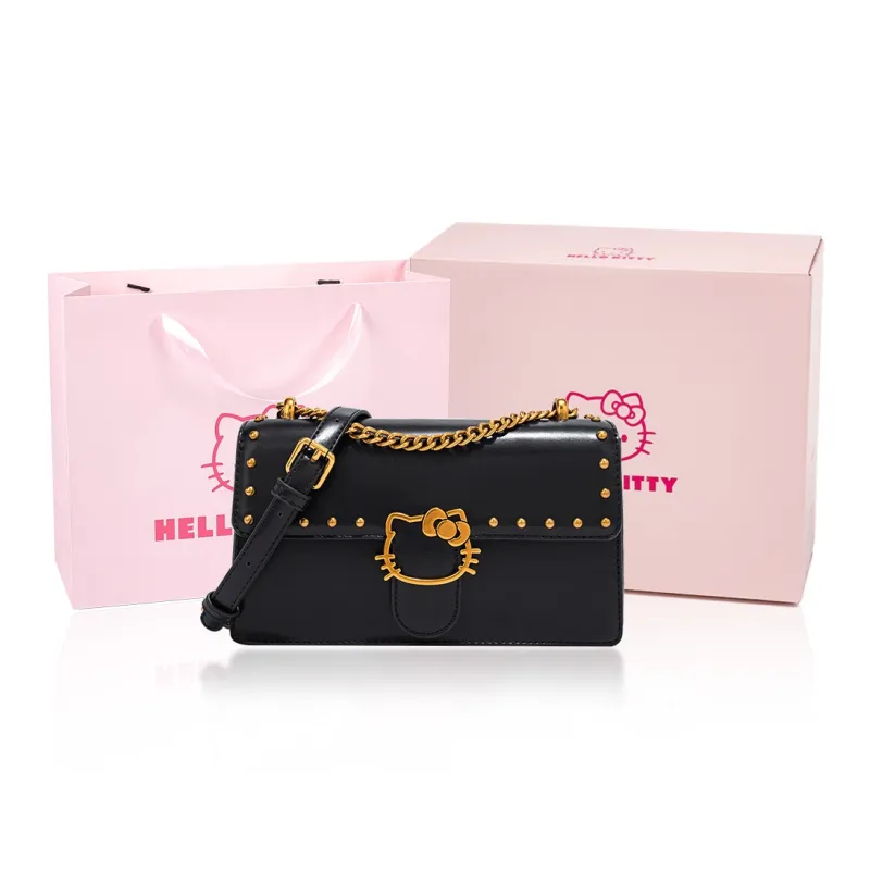 MESUCA Sanrio Collaboration Kitty Series PU Shoulder Bag Regular Women's White/Black/Brown-7