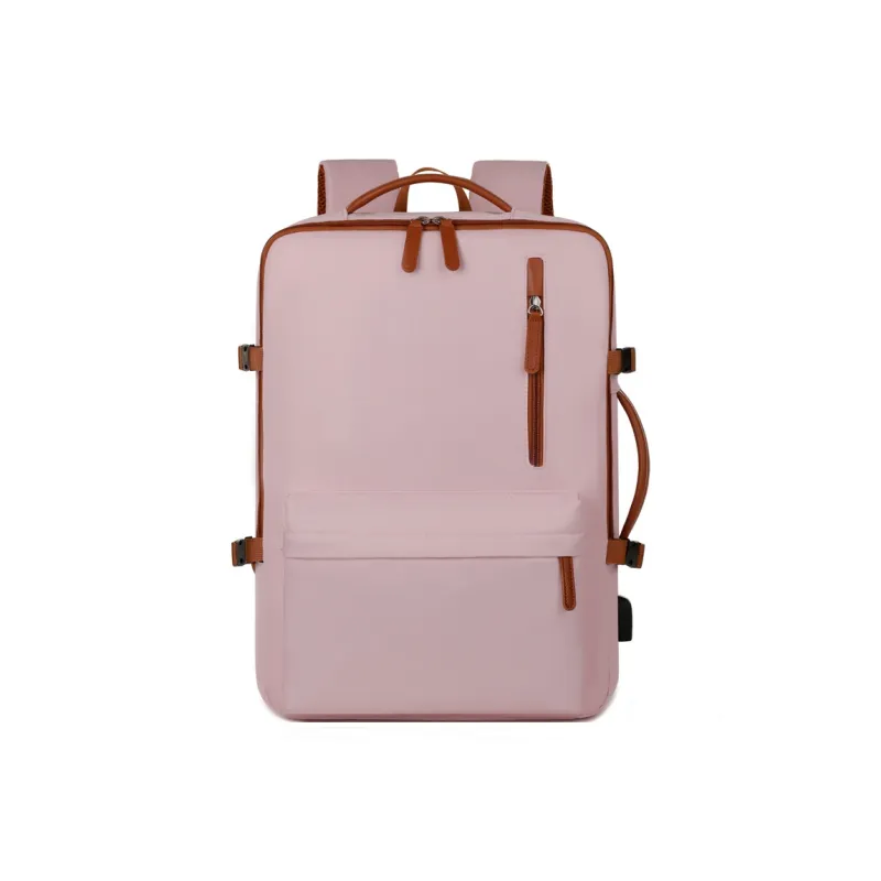 Yalu Oxford Backpack Unisex Ecru/Gray/Black/Pink-12