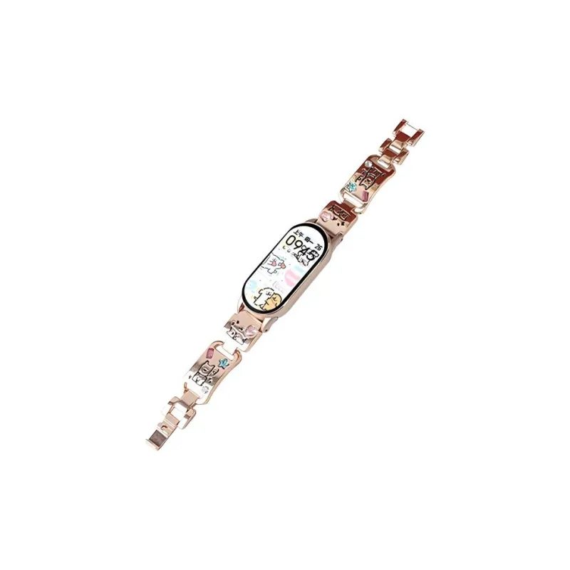Vobafe Compatible With Xiaomi Mi Band 9/8. Cute Puppy Color Diamond Metal Strap Smart Watch Accessories-14