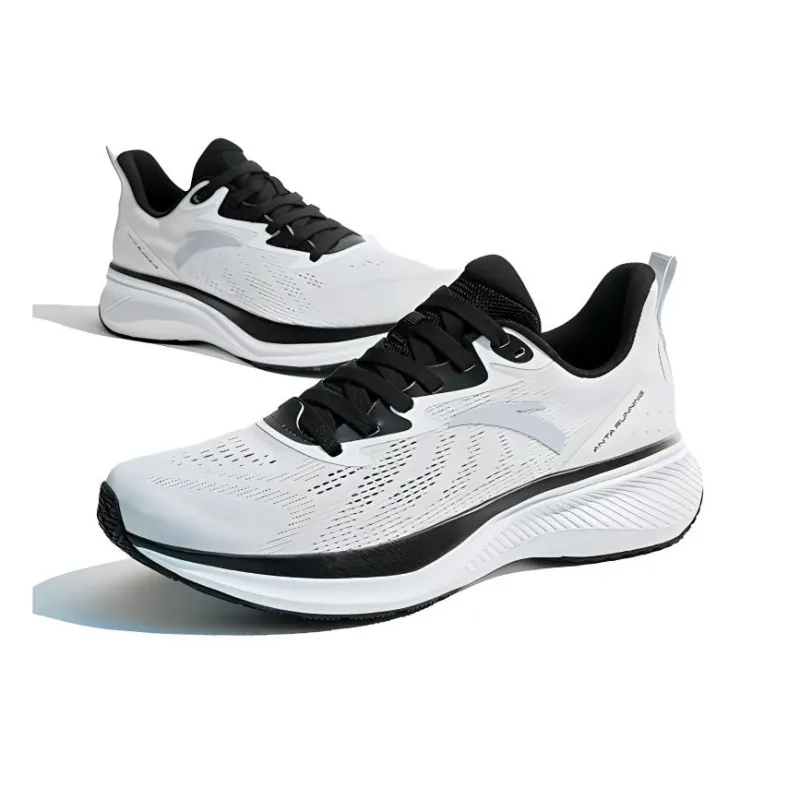 Anta Running Collection Wear resistant And Lightweight Low Top Athletic Shoes Men's White Black-2