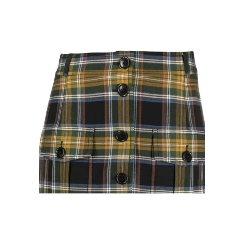 KENZO Plaid check A line Miniskirt-4