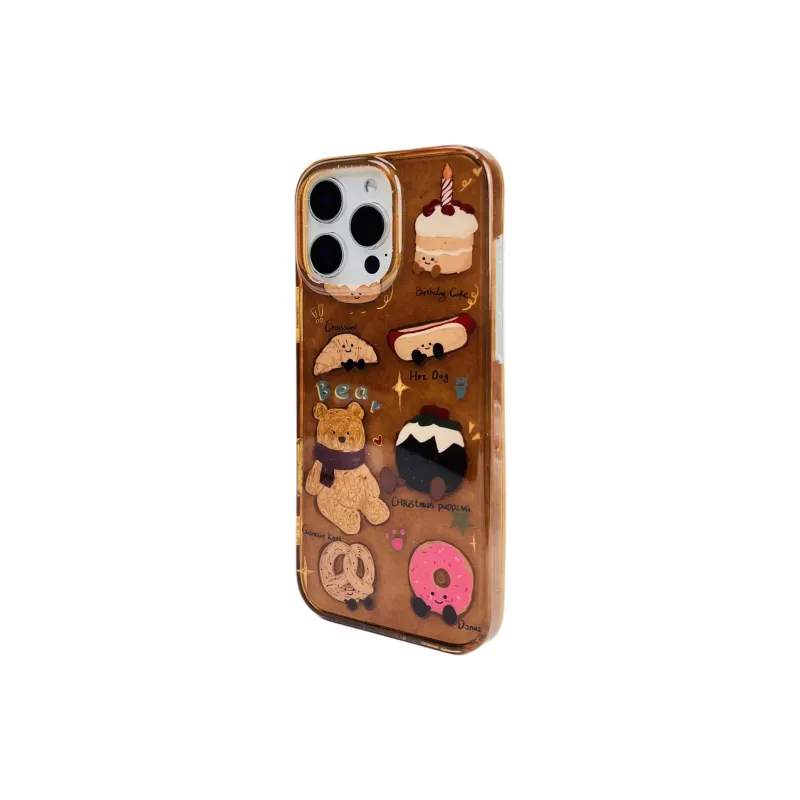 Wei Xin Acrylic Material Semi Transparent Brown Phone Cases Compatible With IPhone 16/15 Pro Max/Apple 13/14 Pro/Max-4