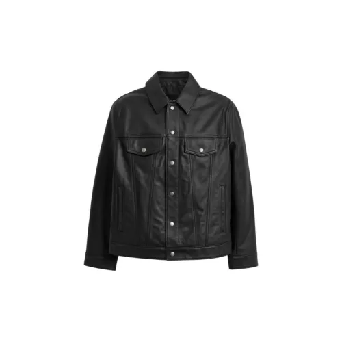 COACH Leather Jacket Men's Black