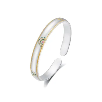 CLARKIA FLOWER Pure Silver Bangles Women's