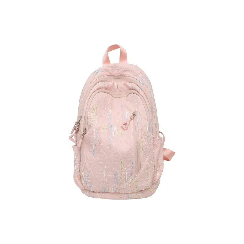 BAODIDAISHU Nylon Backpack Regular Women's White Black Blue Pink-7