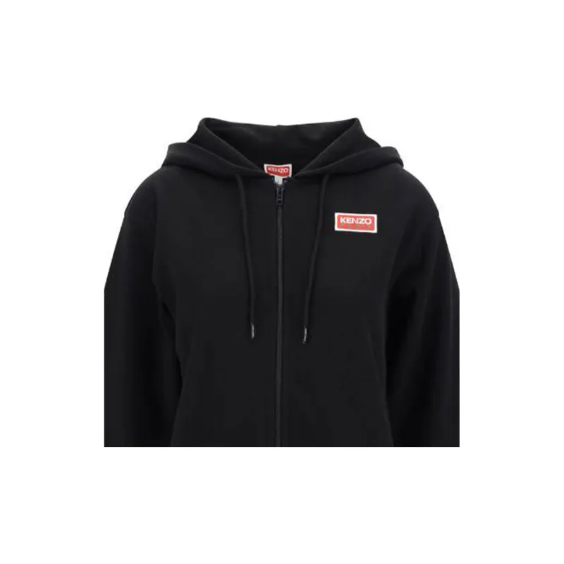 KENZO Logo print Zip front Hoodie-4