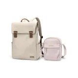 Apricot Backpack+Pink Unlined Shoulder Bag (Combo Set)