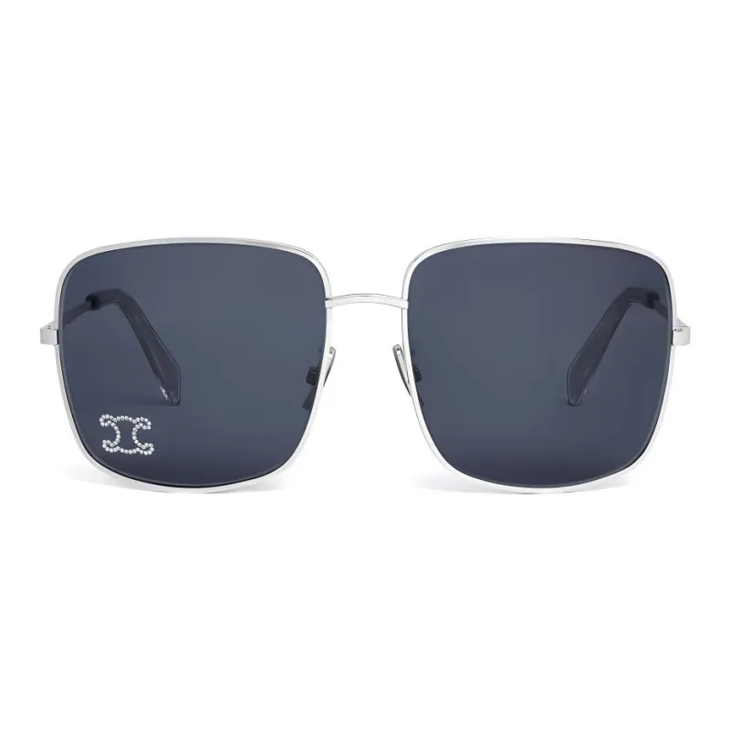 CELINE Triomphe Rhinestone 01 Sunglasses In Metal With Crystals-2