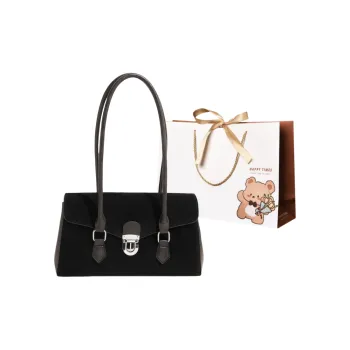 ERANGBEAR Suede Shoulder Bag Regular Women's Black Coffee Brown/Dark Brown/Burgundy