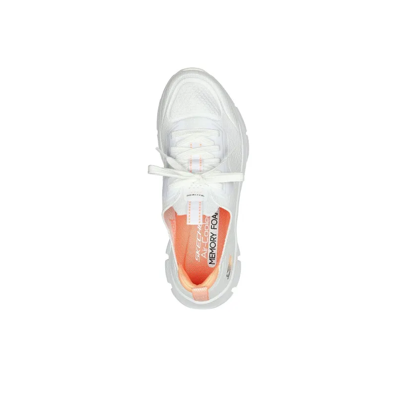 Skechers Flex Comfort Abrasion Resistant Low Top Casual Shoes Women's White Orange-3