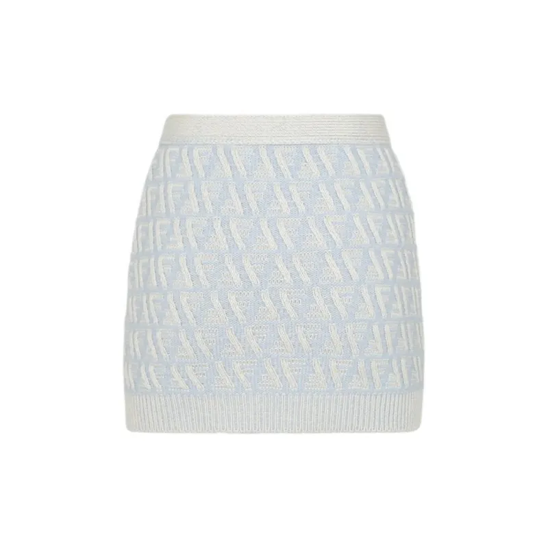 FENDI Ff Logo Intarsia Knit Mini Skirt-1