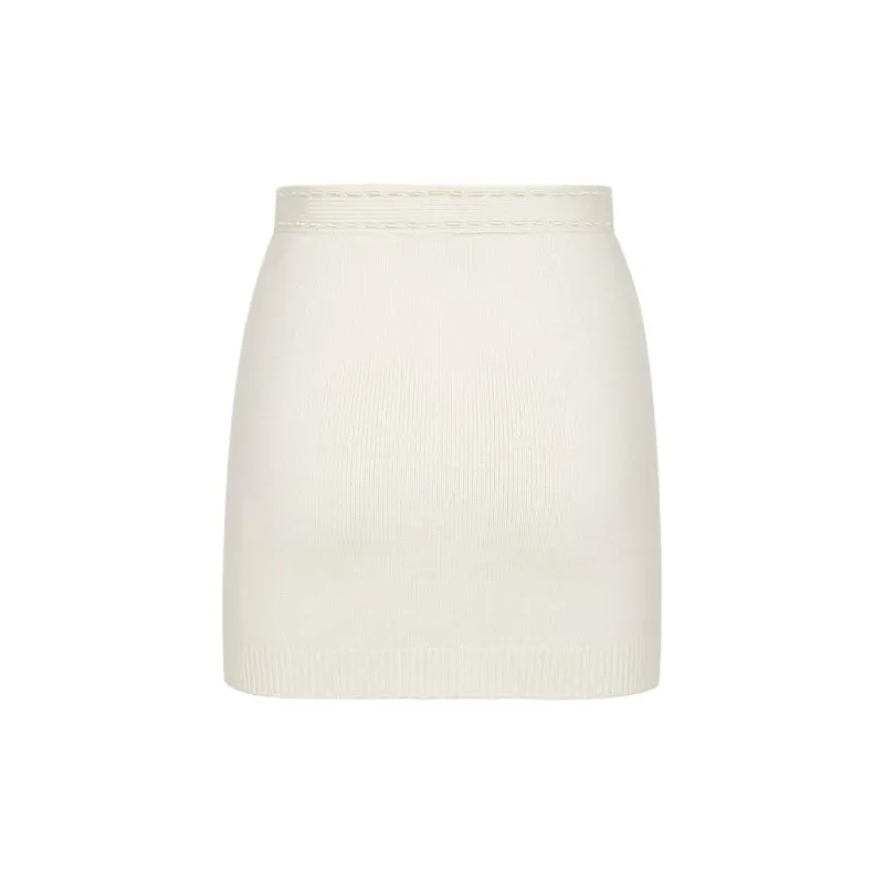 FENDI Ribbed Knit Mini Skirt-1