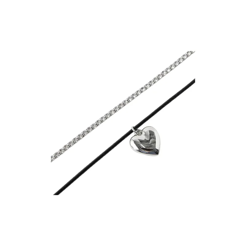 ZARA Rhinestone Brass Glass Zinc Iron Necklaces Kids' Silver-2