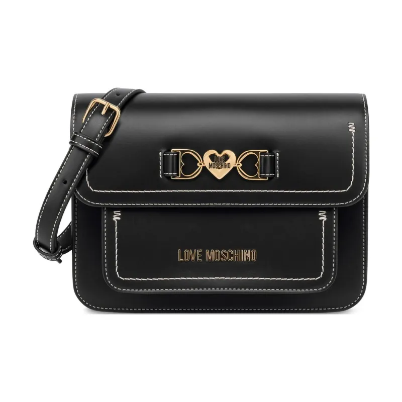 LOVE MOSCHINO Heart plaque Leather Cross Body Bag-0