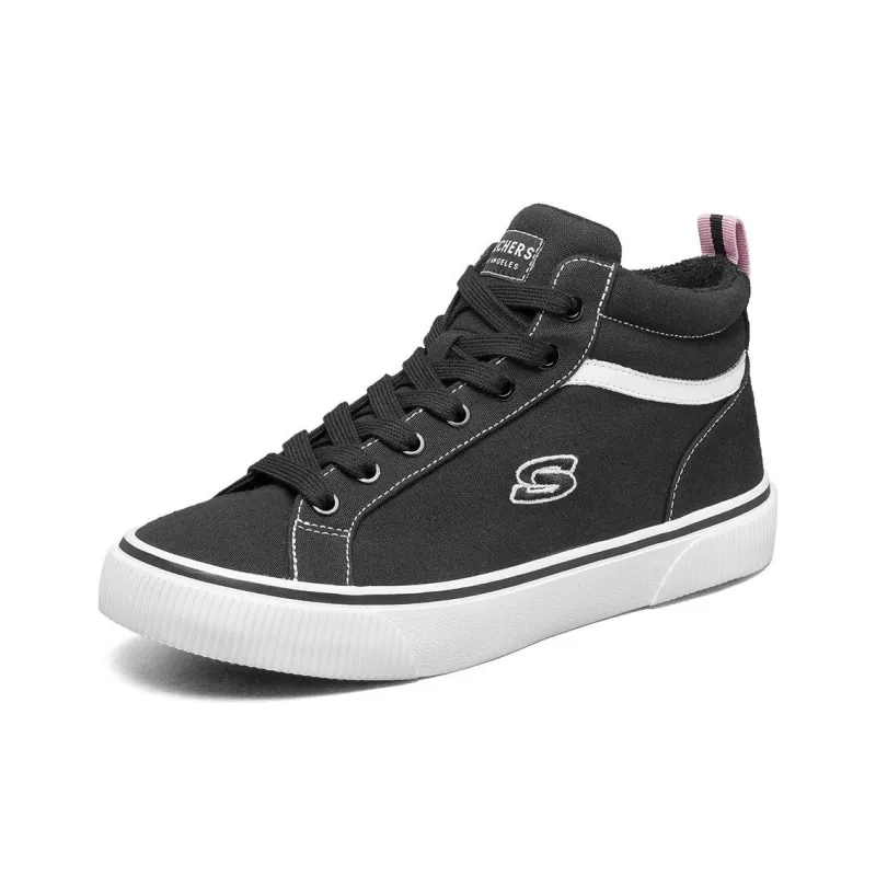 Skechers Abrasion Resistant Shock Absorbers High Top Canvas Shoes Women's Black-1