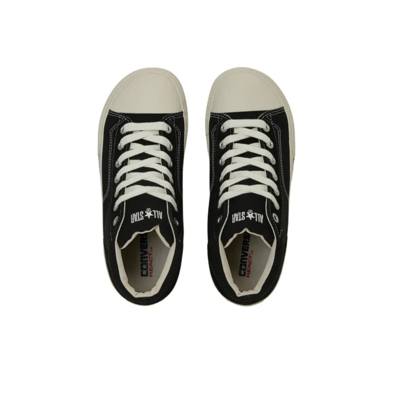 Converse All Star Anti Slip Wear Resistant Mid Top Canvas Shoes Unisex Black-3