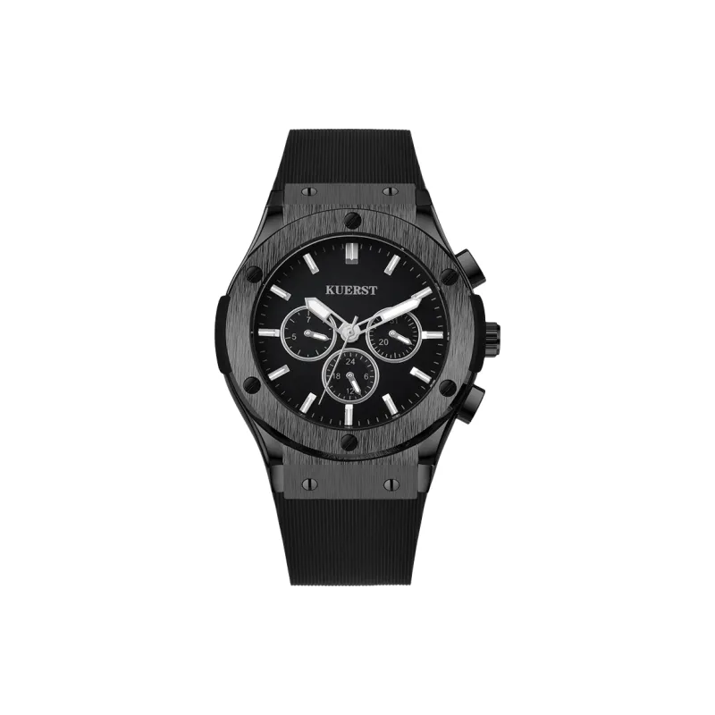 KUERST Automatic Mechanical Movement Rubber Strap Watch Men's Watches Black Dial-10