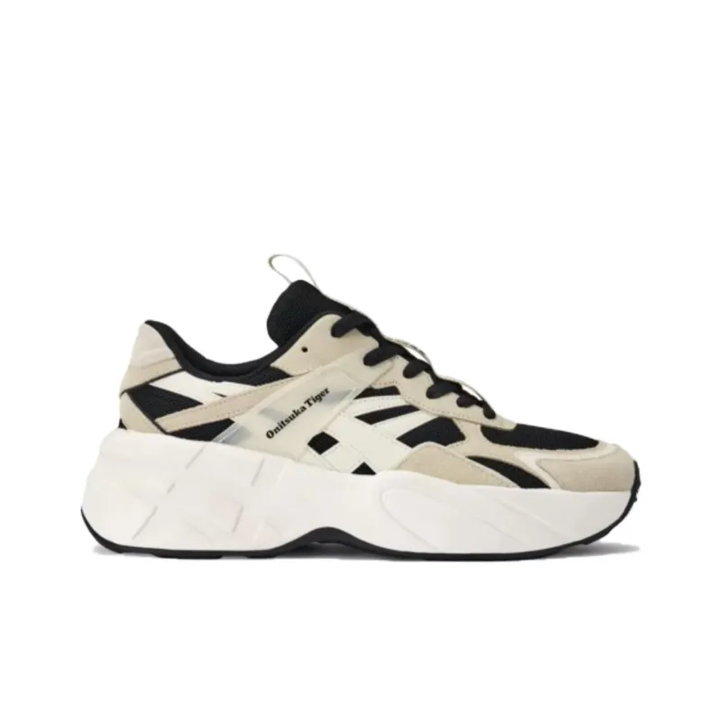 Onitsuka Tiger SP Series Anti Slip Wear Resistant Low Top Chunky Sneakers Unisex Black White-1