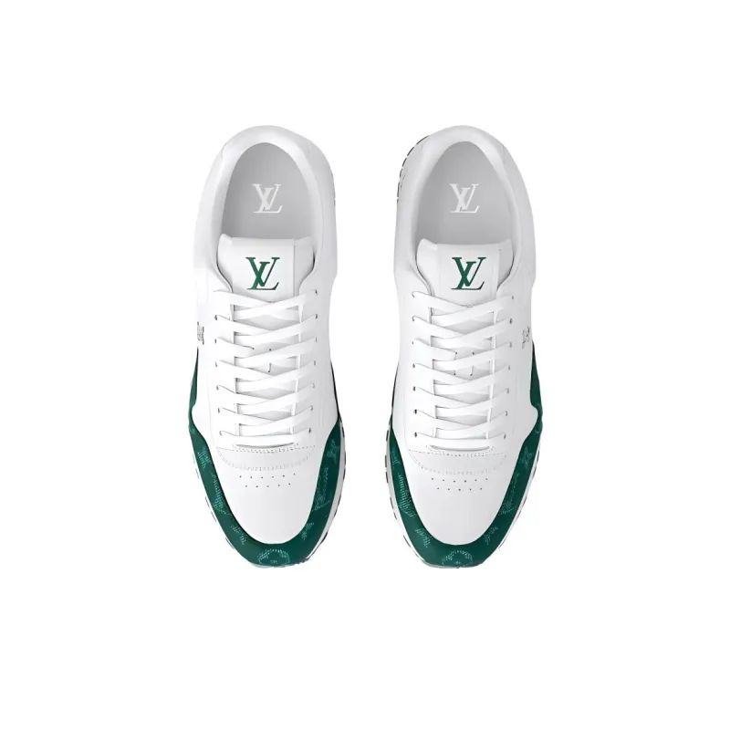 LOUIS VUITTON Run Away Low Top Casual Shoes Men's White Green-4
