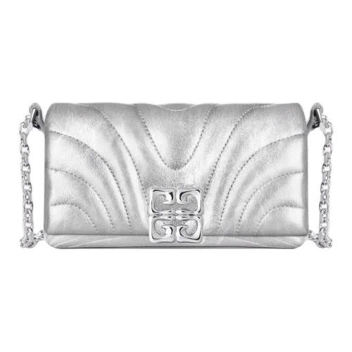 Givenchy 4G Liquid Lambskin Wallet Shoulder Bag Women's Light Silver