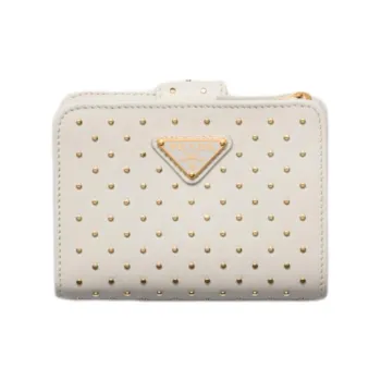 PRADA Leather Wallet Women's White