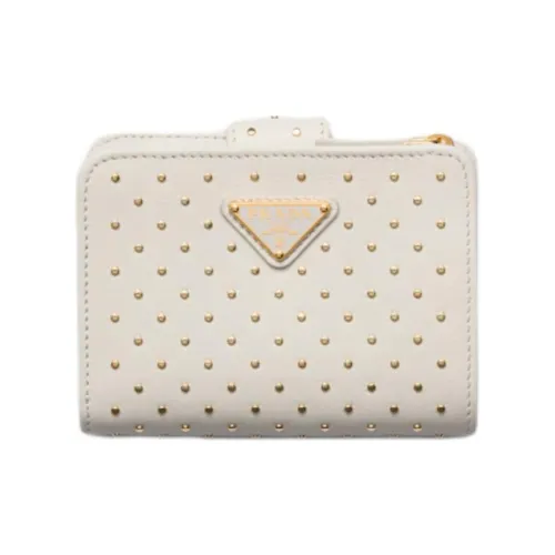 PRADA Leather Wallet Women's White