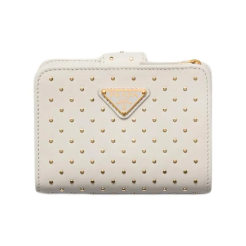 PRADA Leather Wallet Women's White-0