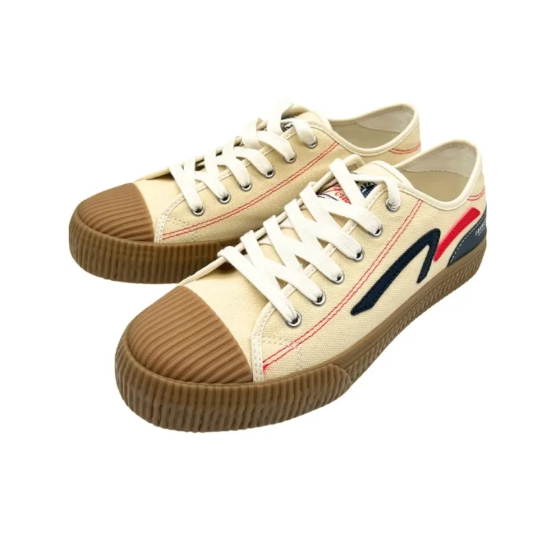 QIANJIN Slip Resistant, Abrasion Resistant, Lightweight Low Top Canvas Shoes Men's Beige Yellow-1