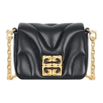 Givenchy 4G Liquid Lambskin Shoulder Bag Extra Mini Women's Black