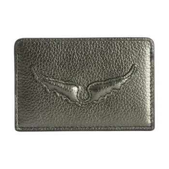 Zadig & Voltaire Cow Leather Card Holder Women's Gunmetal