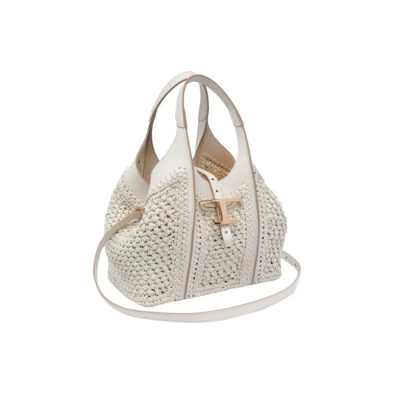 TOD'S T Timeless Woven Mini Tote Bag-1