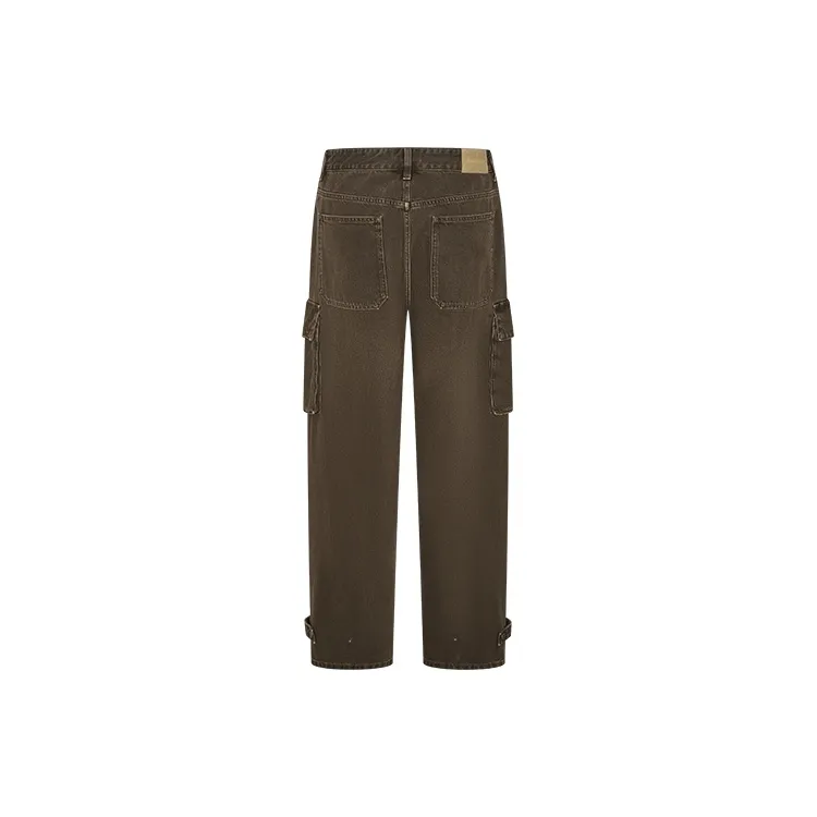 URBAN REVIVO Casual Pants Men's Khaki Brown-1