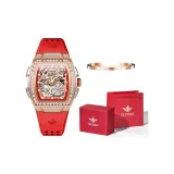 Diamond Ring Rose Gold-Red Strap