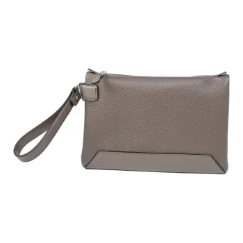 Dunhill Cow Leather Clutch Men's Taupe